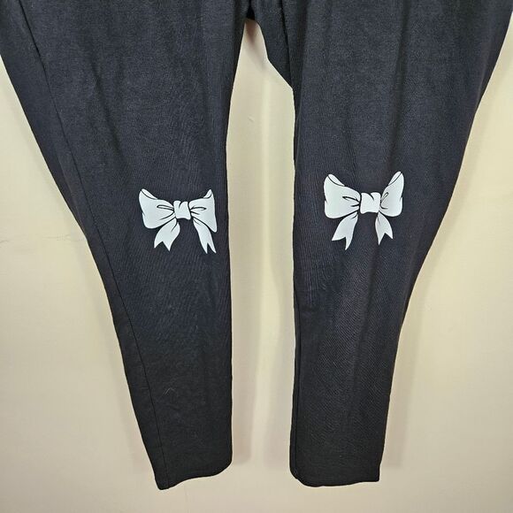 Torrid Black Leggings with White Bow Accents - Picture 4 of 12